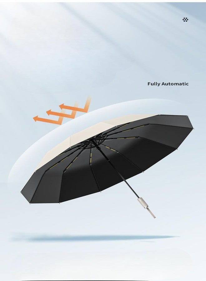 STAR WORK UV Protection Travel Umbrella - Compact Folding Umbrella for Sun & Rain - Windproof, Waterproof, Auto Open/Close - Portable & Lightweight for Women & Men. (WHITE) - Image 5